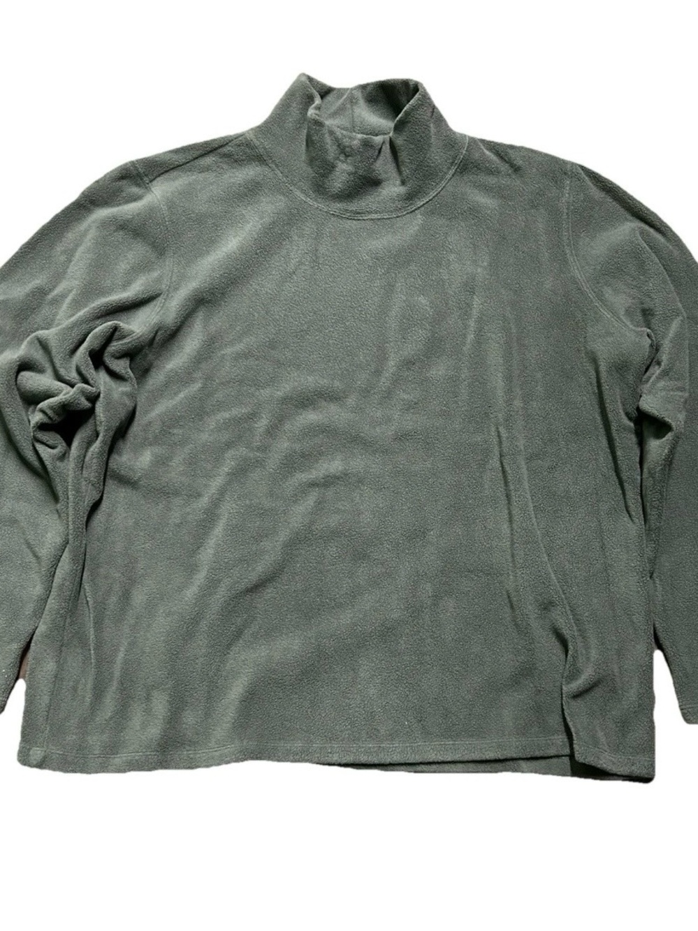 Women’s Lands End Charcoal Mock Neck Fleece Pullover Size XL (18/20)